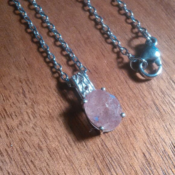 Cherry Tanzurine Sterling Silver Pendant Stainless Steel Necklace - Picture 4 of 12